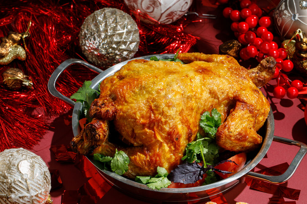 Stuffed chicken with hearts and homemade cheese 2 kg