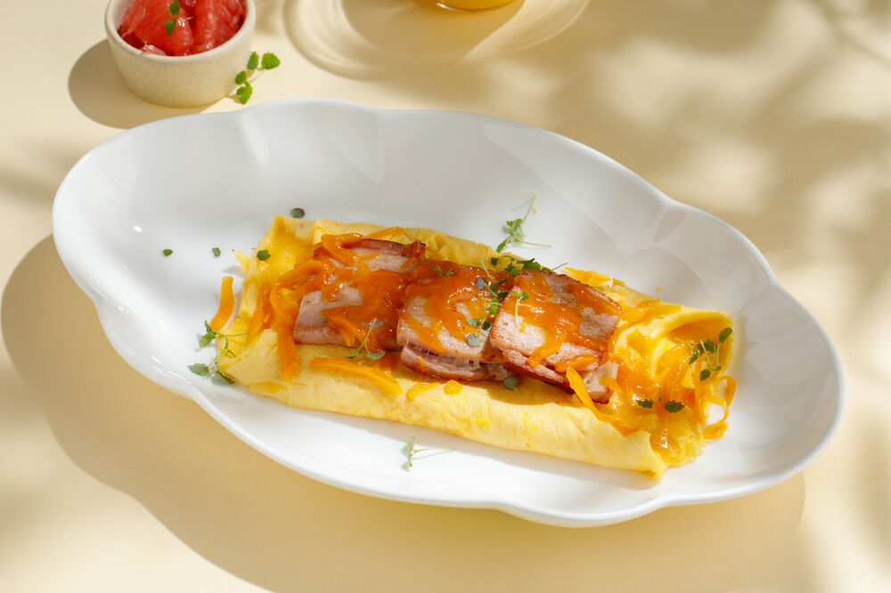 Omelette with Tambov ham