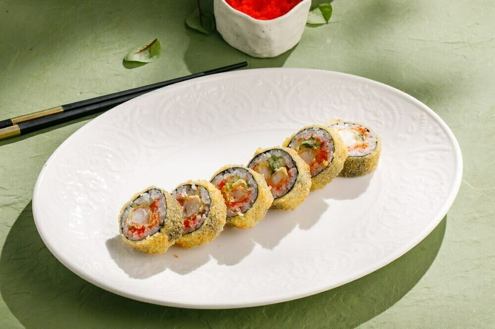 Ролл в темпуре с креветкой 1+1