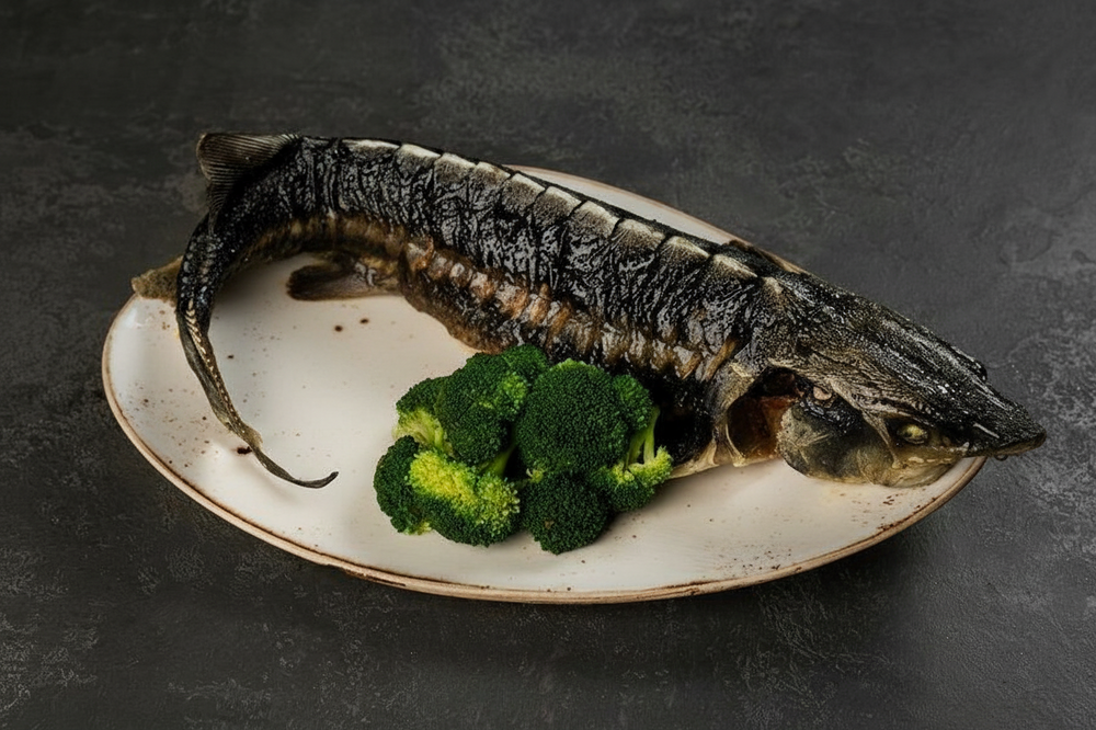 Sturgeon with broccoli and creamy spinach sauce 1.2 kg