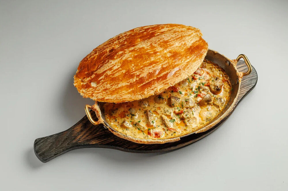  Baked champignons with suluguni cheese