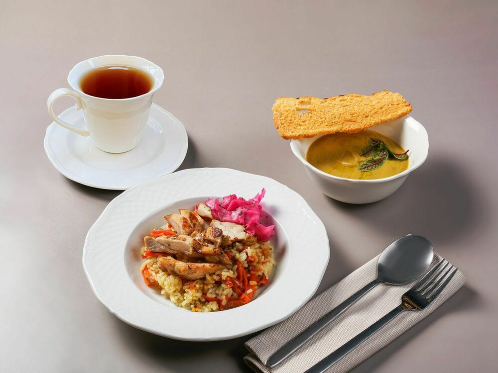 Обед 2: Суп + горячее блюдо + напиток