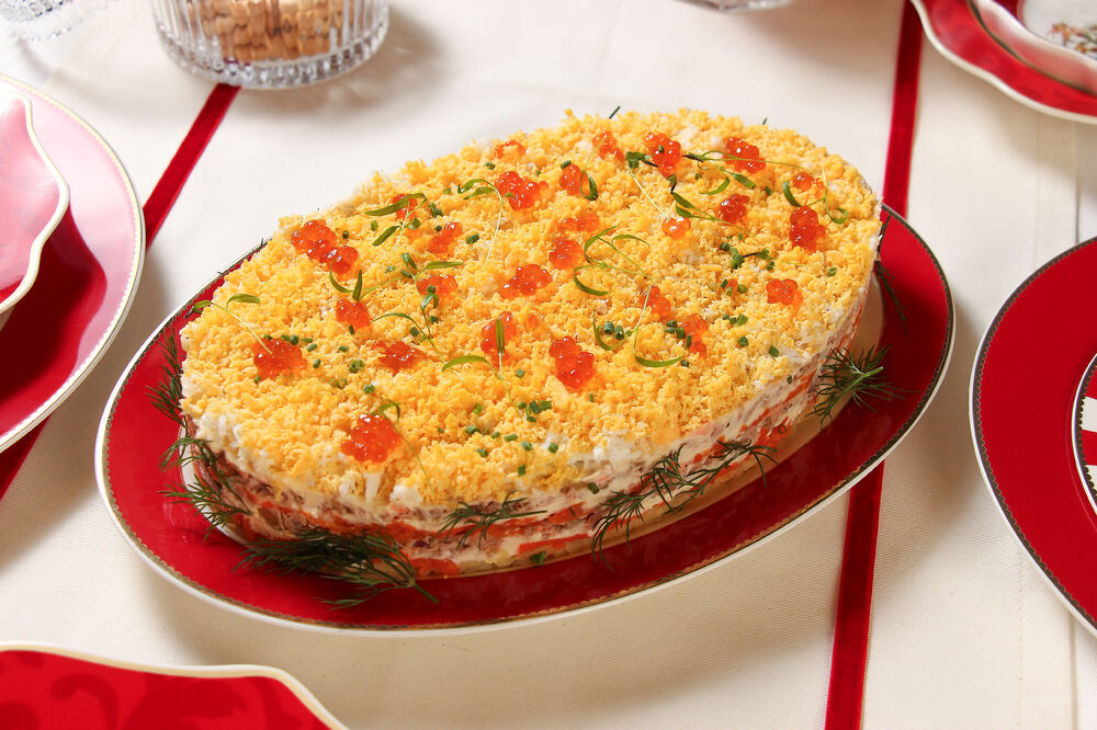 Mimosa with smoked trout 1 kg