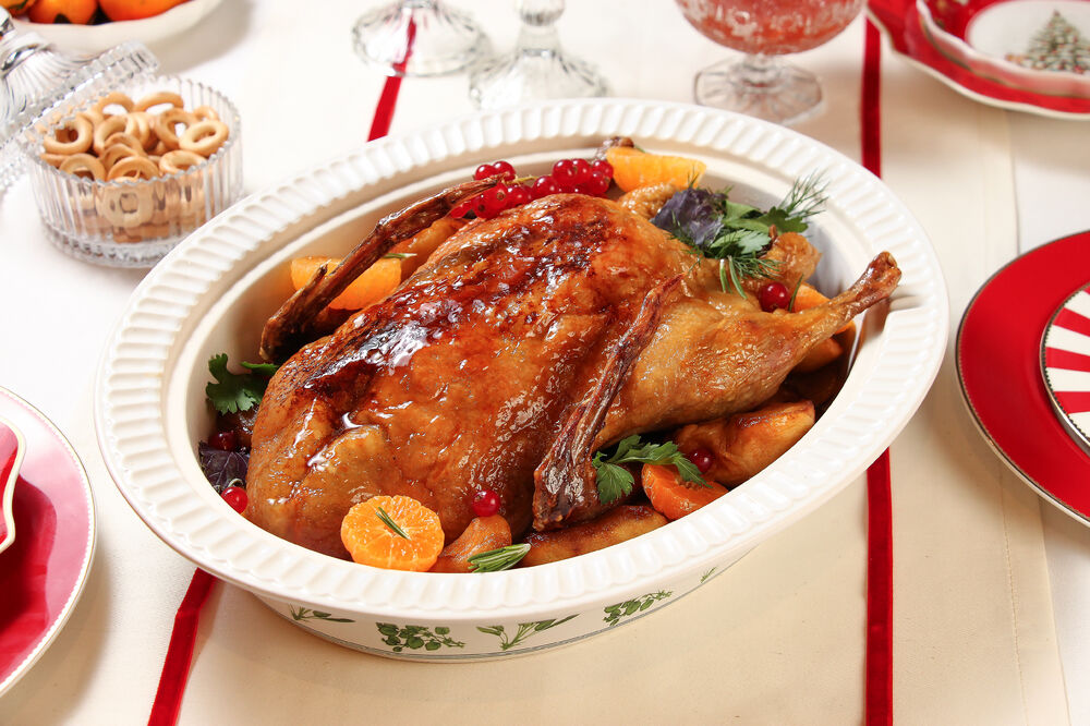 Duck with spiced apples and cherry orchard sauce