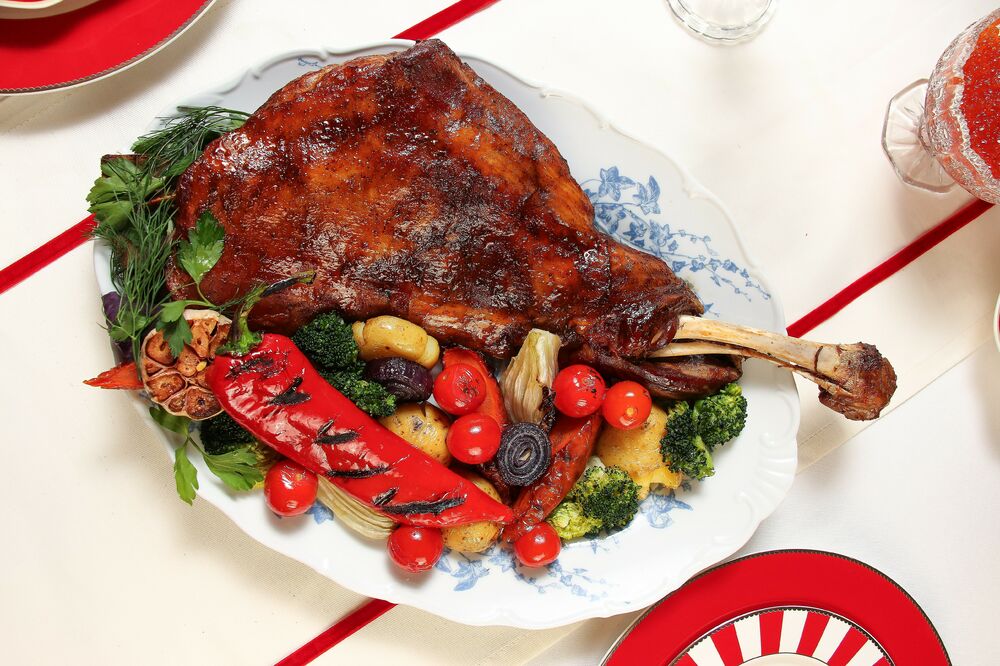 Stewed shoulder of lamb with country vegetables