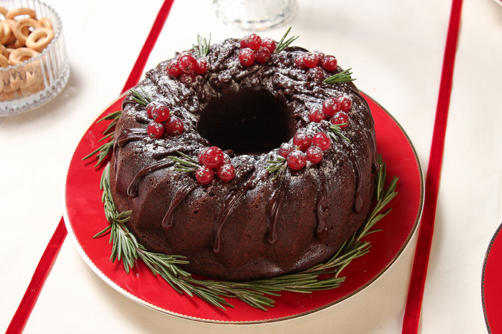 Chocolate cupcake with drunk cherries