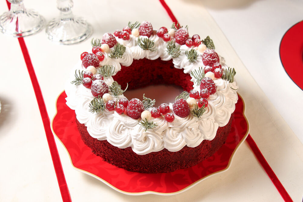 Рождественский кекс "Красный бархат"