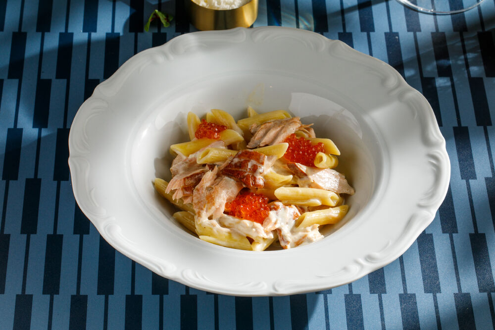 Pasta with smoked salmon