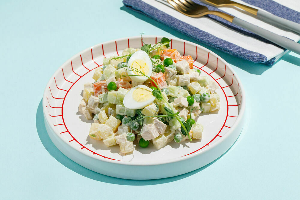 Olivier Salad with Smoked Chicken