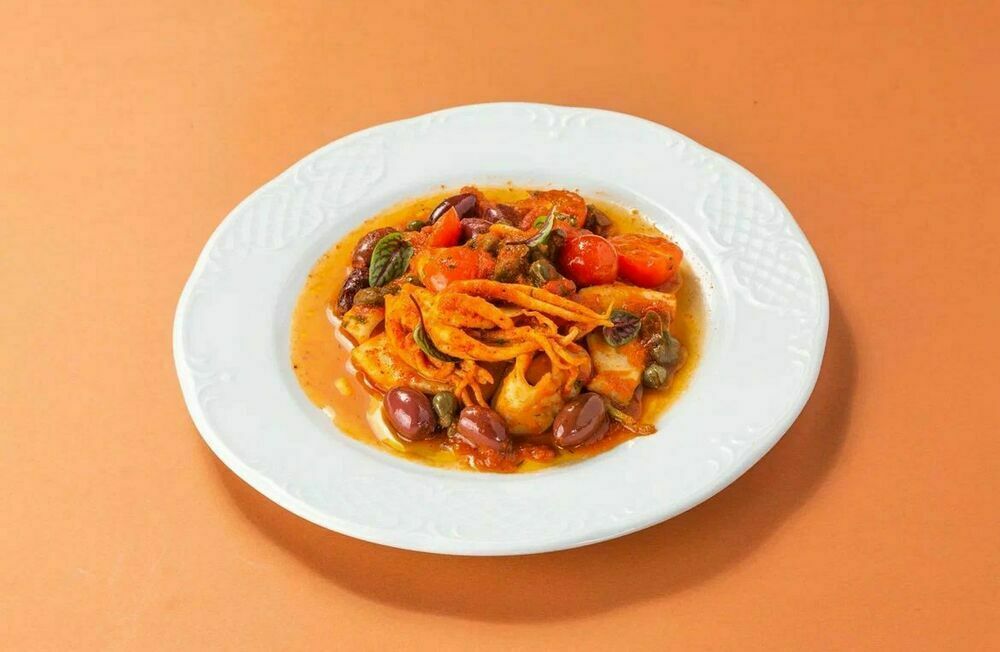 Squid in putanesca sauce