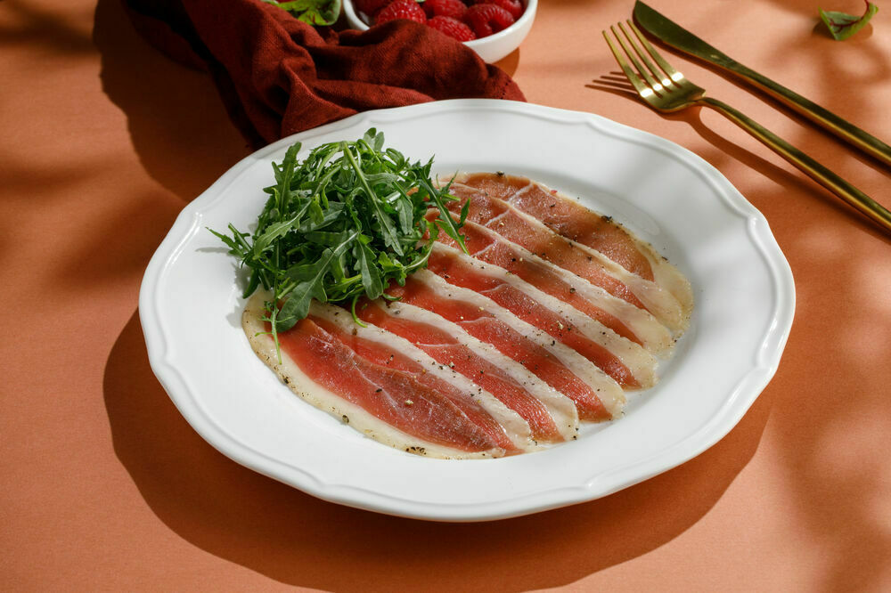 Dried duck breast with arugula