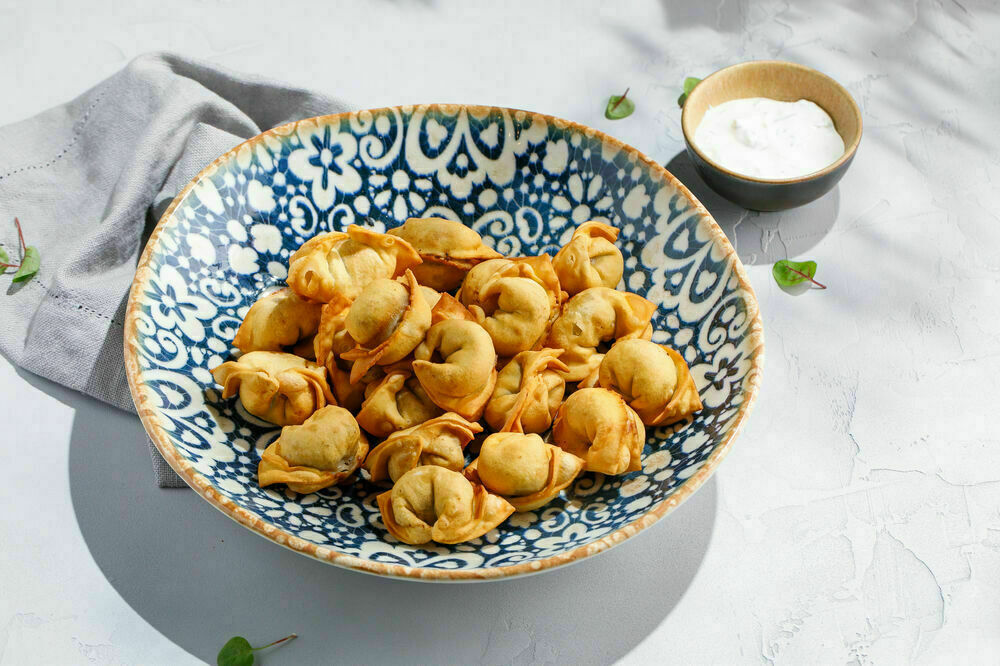  Chuchvara with lamb, fried