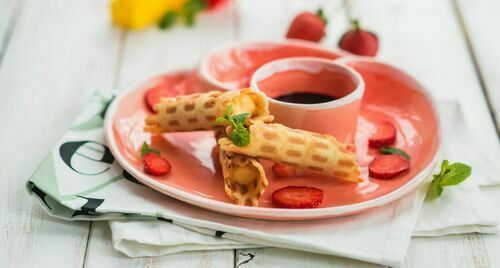 Baby Tubes with raspberry jam