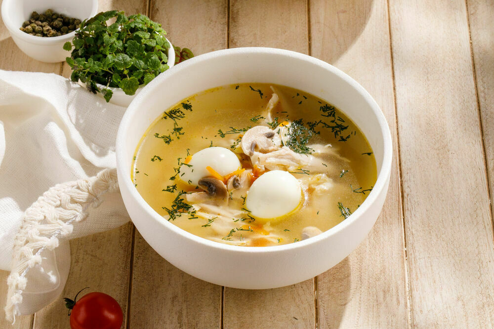 Noodle soup with chicken