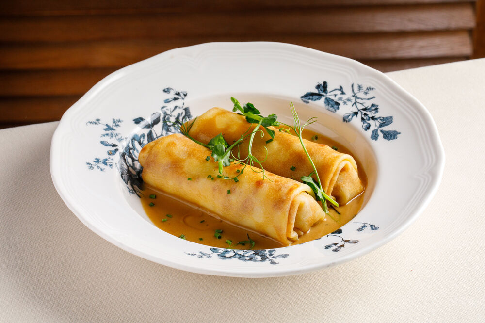 Pancakes with rabbit