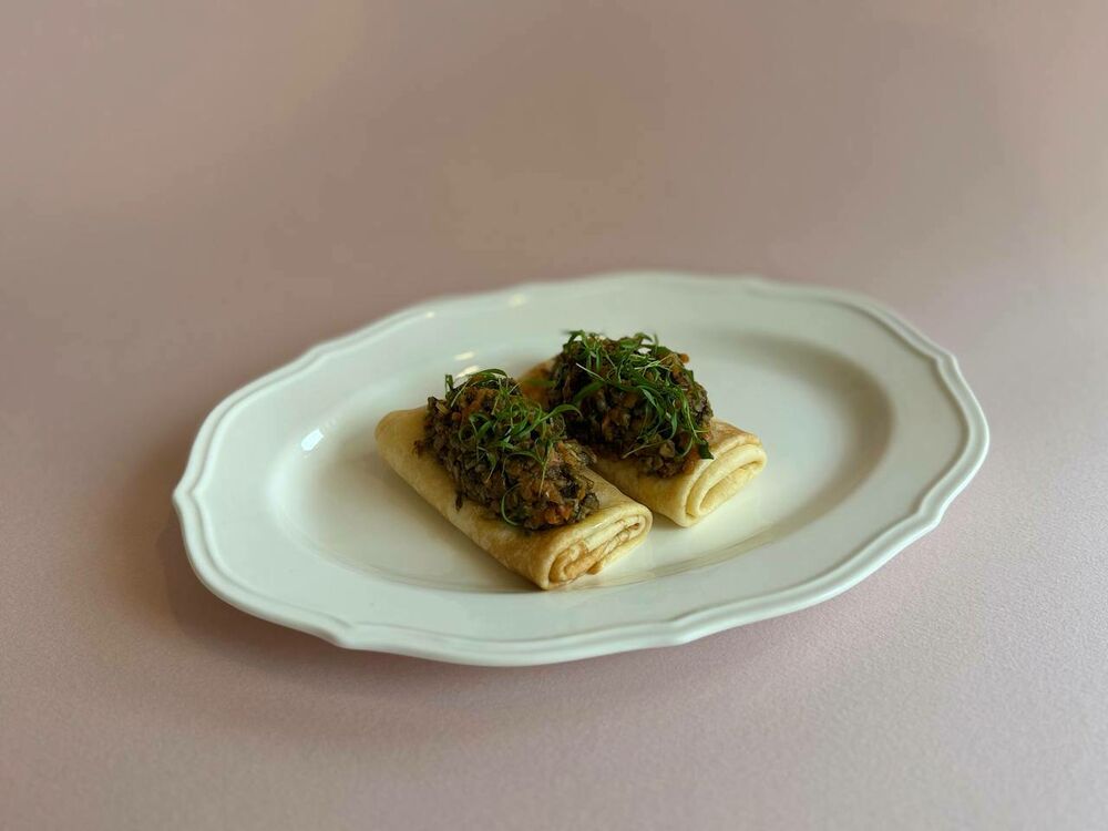 Блины с грибной икрой по-домашнему 