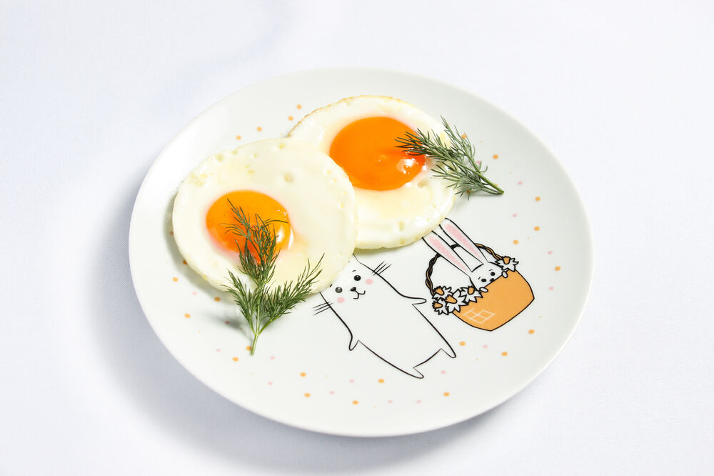 Scrambled eggs and ham