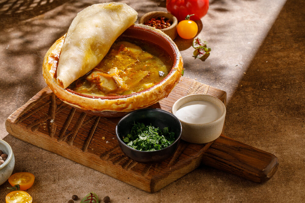 Рассольник с белыми грибами 