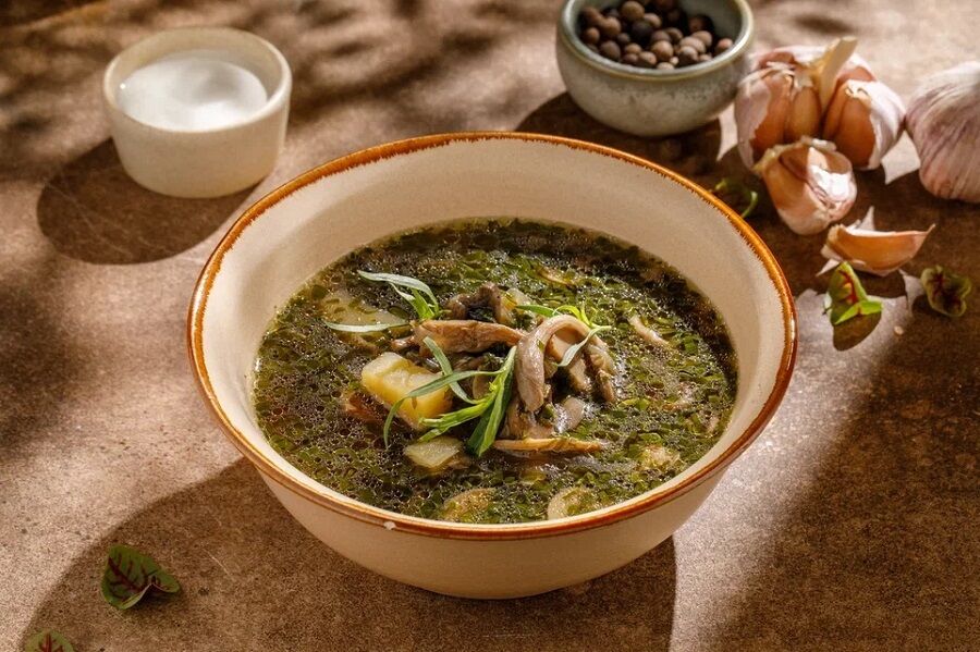 Грузинский грибной суп с тархуном