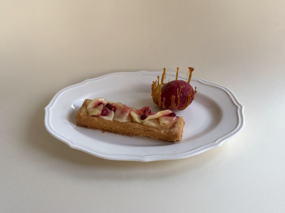 Apple Tart with Raspberry Sorbet