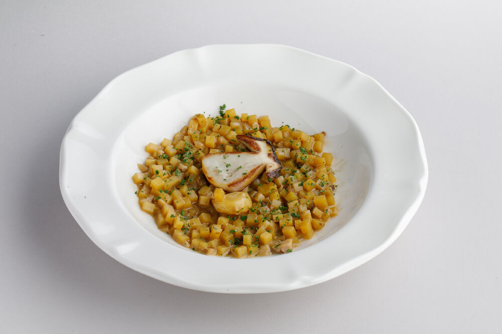 Potato risotto with mushrooms