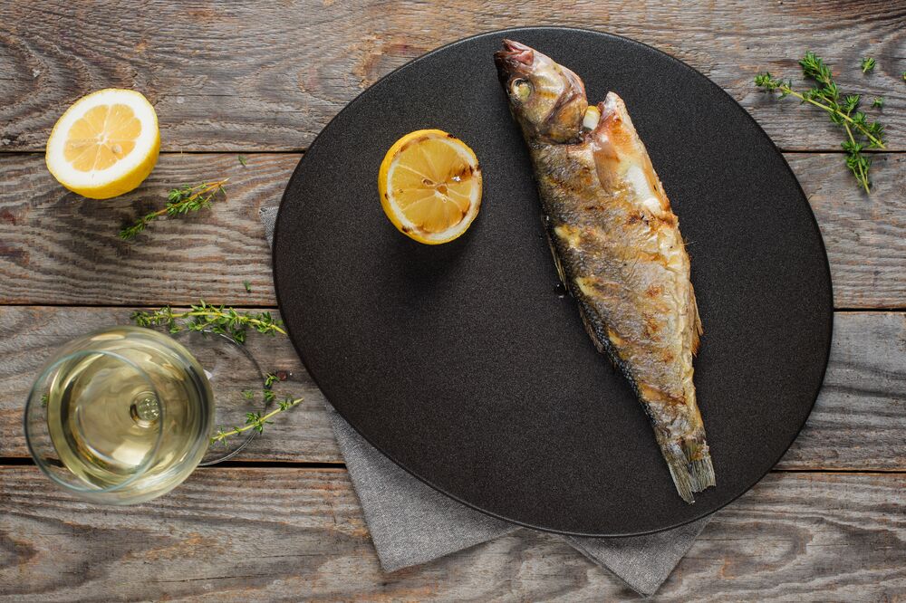 Seabass on a grill/couple