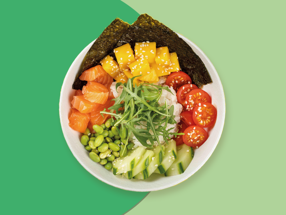 Salmon and mango poke