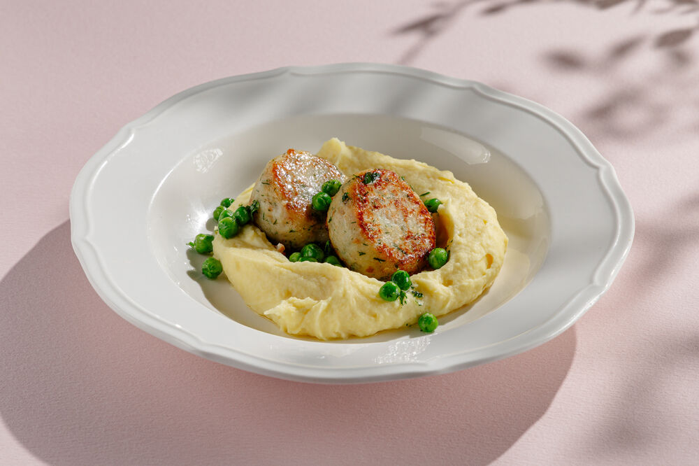 Щучьи котлеты с картофельным пюре