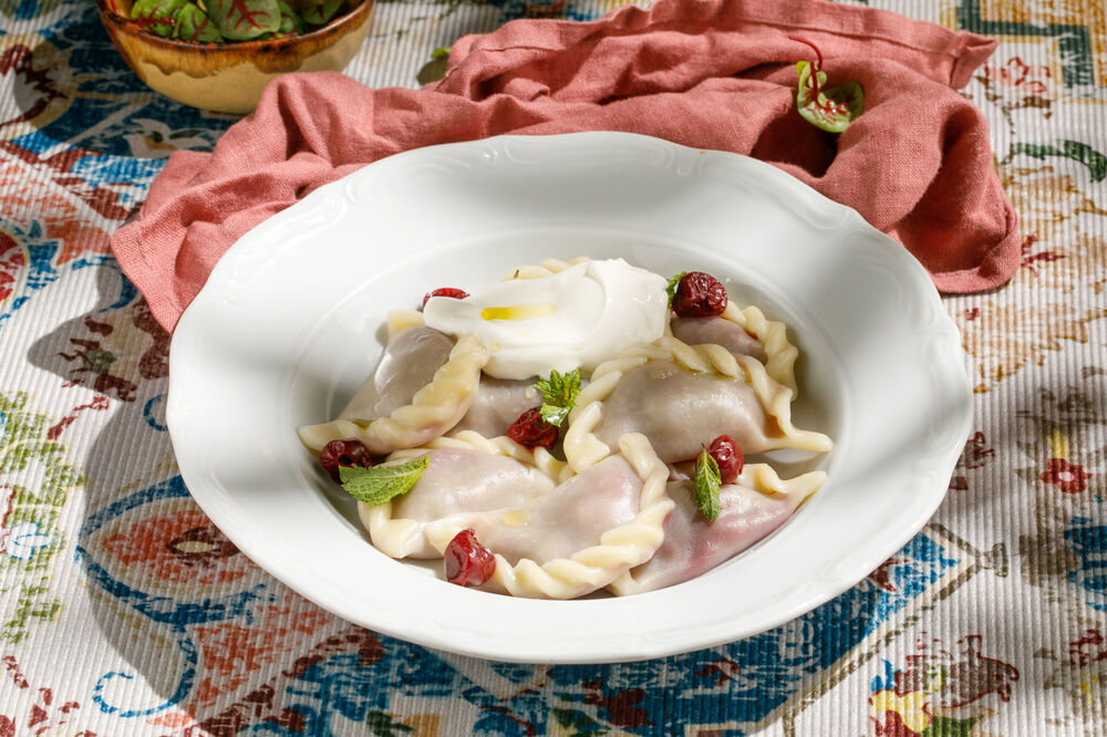 Action "Dumplings with cherry and sour cream 1+1"