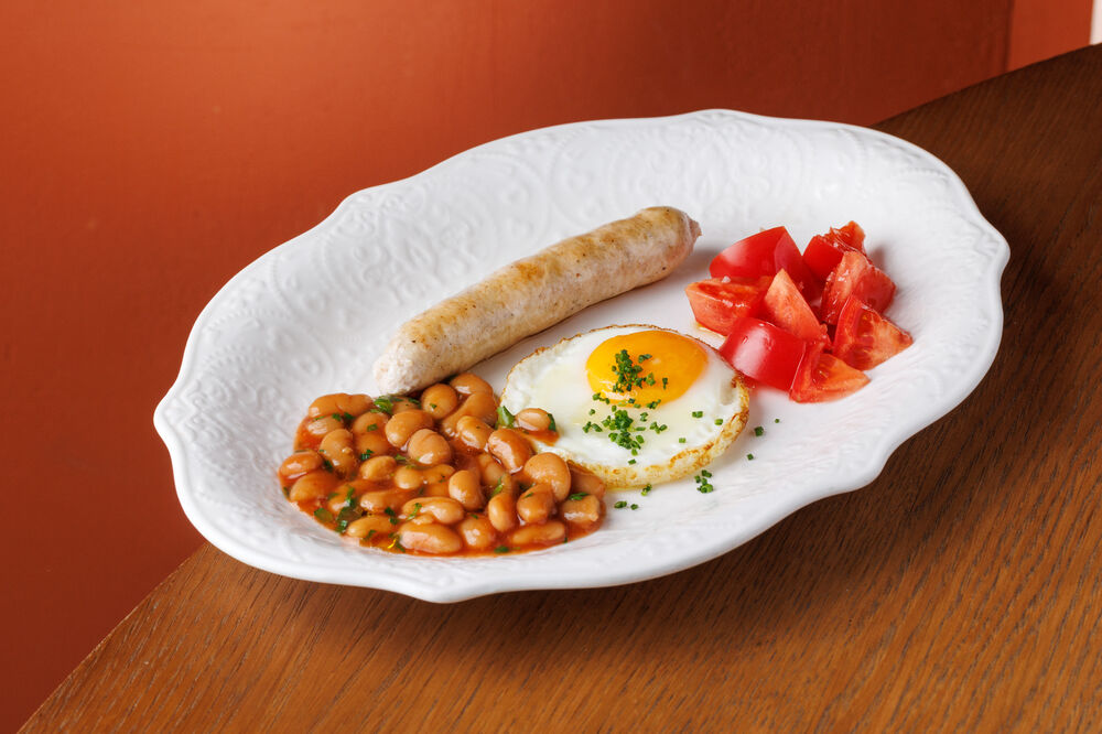 Chicken sausage with beans