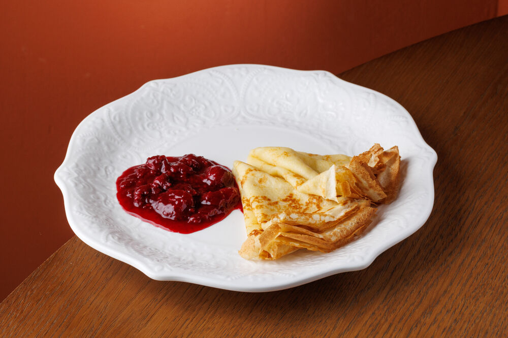 Pancakes with homemade jam