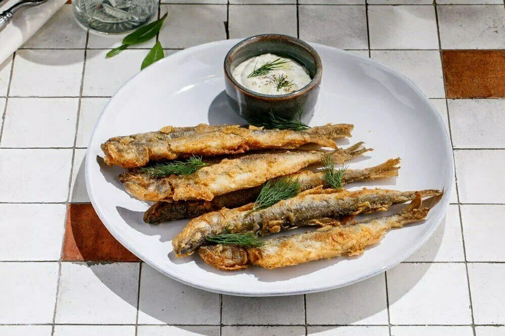 Smoked Smelt with Tartar Sauce