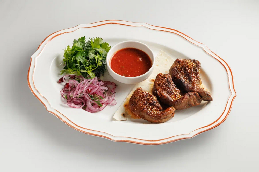 Lamb tongue kebab