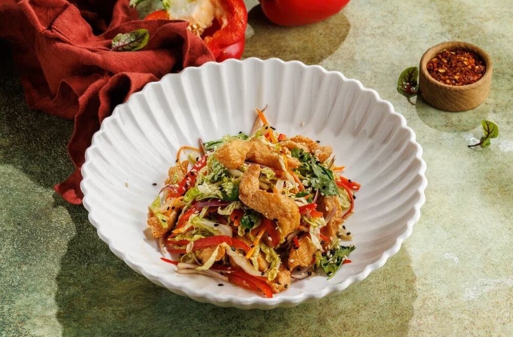 Asian salad with chicken breast