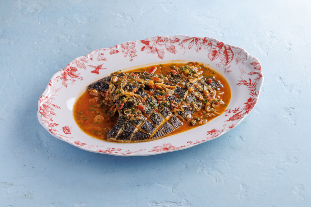 Flounder in Sicilian style