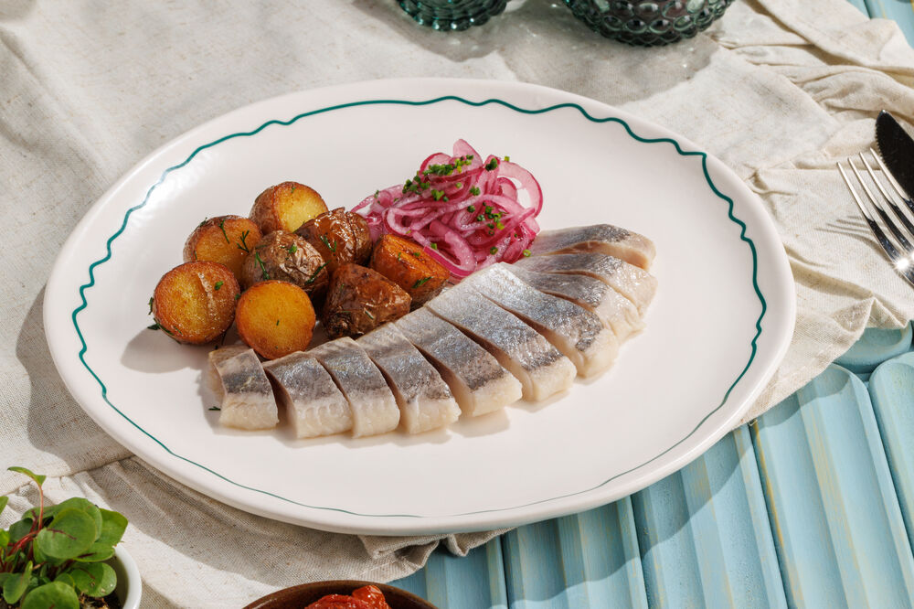 Herring with baby potatoes