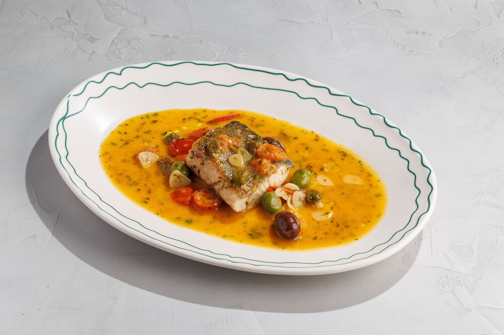 Walleye in the Greek style