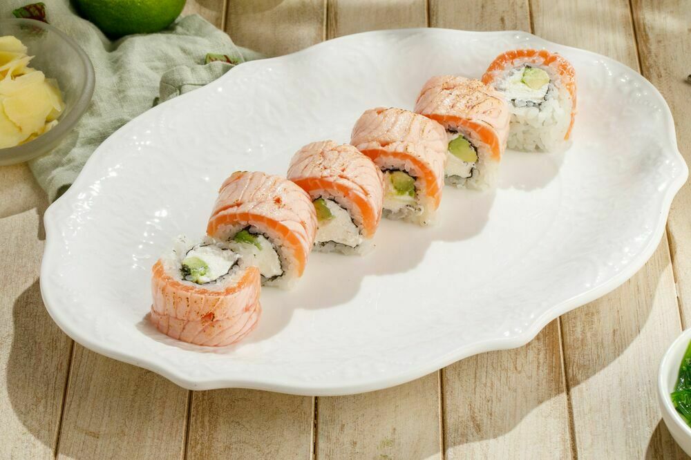 Philadelphia fried with salmon