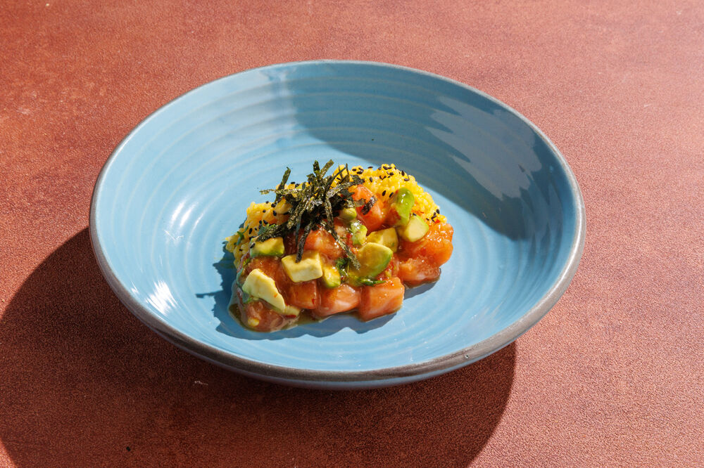 Bowl with salmon