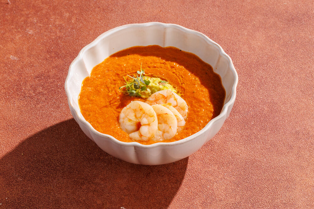 Gazpacho with shrimp