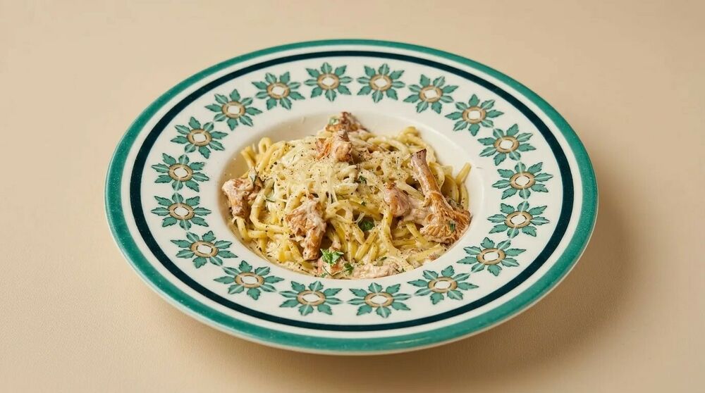 Паста с лисичками
