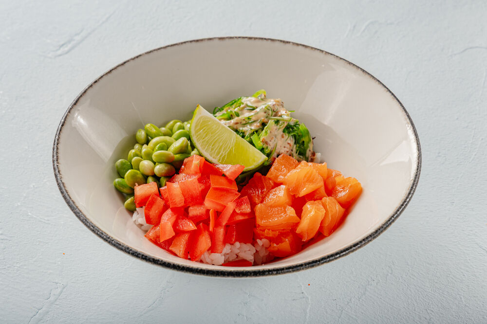 Poke with salmon