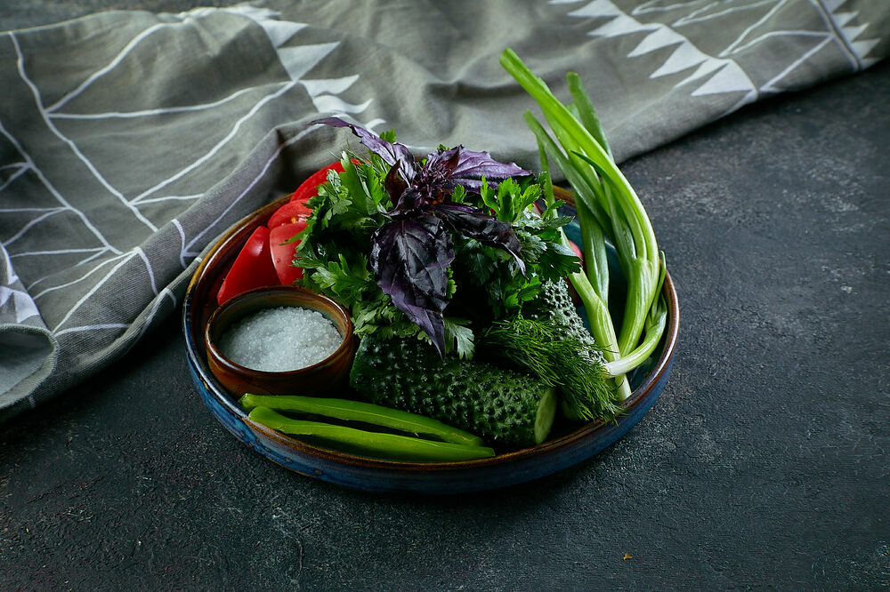 Seasonal vegetables and herbs