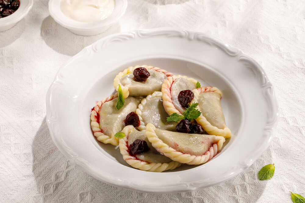 Dumplings with cherries