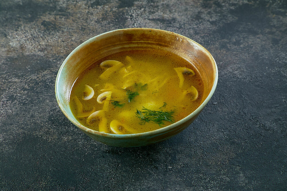 Homemade noodles soup