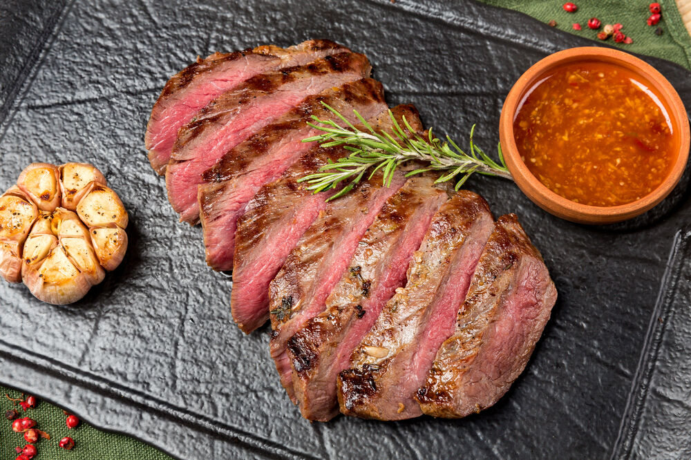 Flank steak with ginger sauce