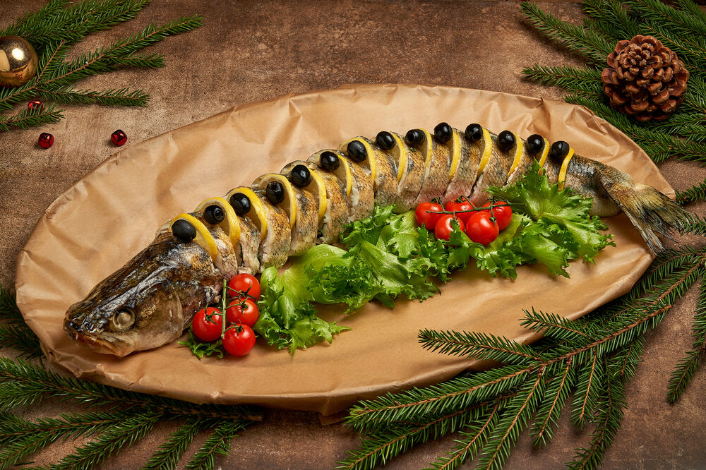 Stuffed pike perch 