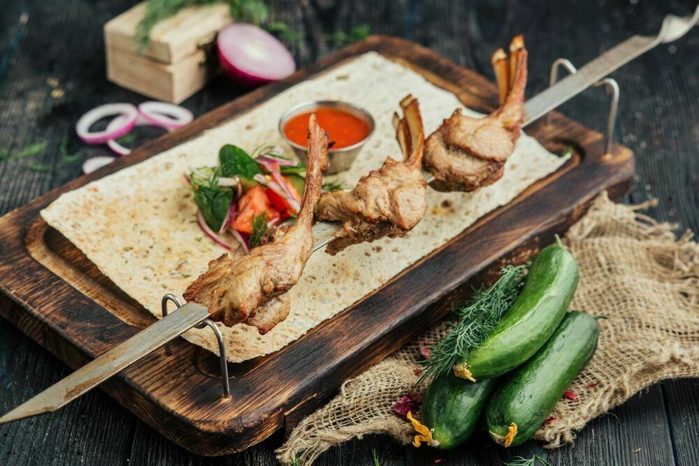 Lamb loin shish-kebab