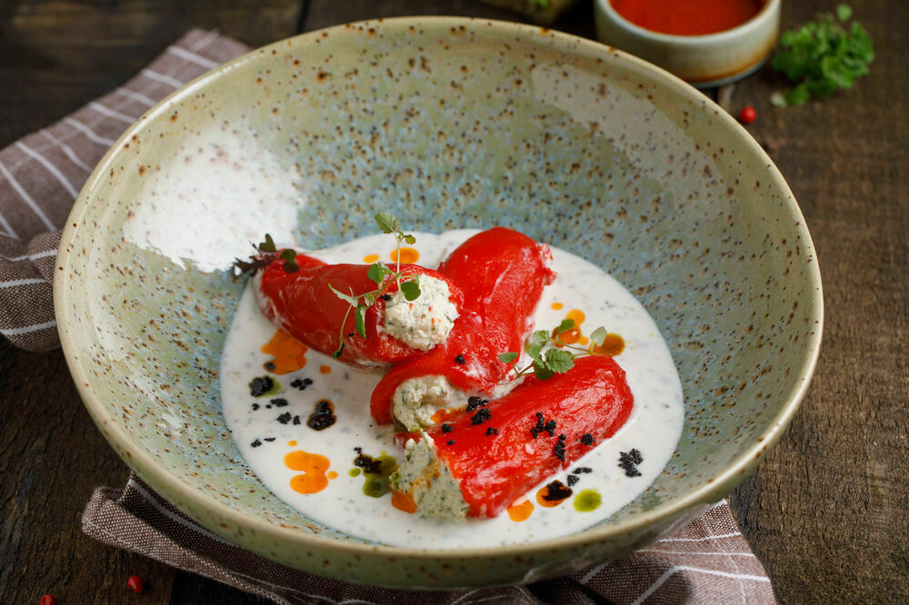 Baked pepper with Nadugi and the Gebzhaliya sauce