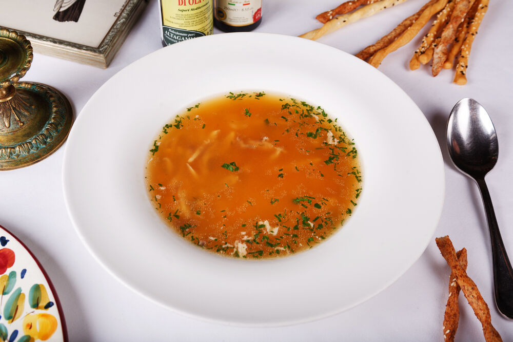 Chicken soup with homemade noodles